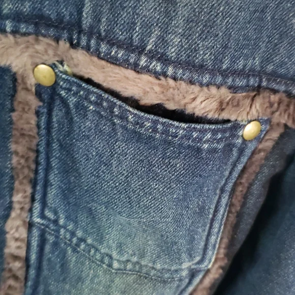 Late 90's Bebe denim jacket brown faux fur trim,rare!” - Picture 4 of 14